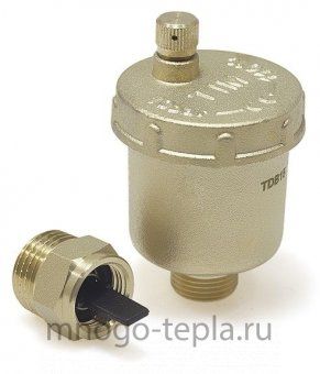 Воздухоотводчик автоматический 1/2" TIM BL5814 латунный с запорным клапаном - №1