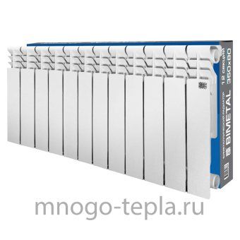 Биметаллический радиатор отопления STI Bimetal 350/80, 12 секций, на площадь до 12.6 м2, тепловая мощность 1260 Вт - №1