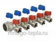 Коллектор с шаровыми кранами TIM MV-3/4-N-5 (3/4" х 1/2"), на 5 отводов, под конус - №2