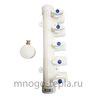Коллектор MeerPlast 40х20 (3 вых.) с воздухоотводчиком синий - №1