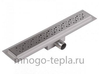 Трап для душа с горизонтальным выпуском TIM BAD417502, размер 750 x 70мм, защита от запаха (сухой + гидрозатвор), решетка с круглой ячейкой - №1