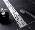 Трап для душа с горизонтальным выпуском TIM BAD413502, размер 350 x 70мм, защита от запаха (сухой + гидрозатвор), решетка с круглой ячейкой - №3