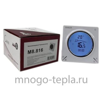 Программируемый терморегулятор комнатный Zeissler M8.816, с выносным датчиком, для теплого пола - №1