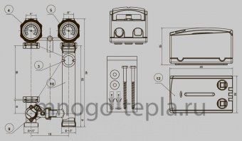 Насосная группа быстрого монтажа NG-MK-0101L TIM с трехходовым смесительным клапаном (слева) - №1
