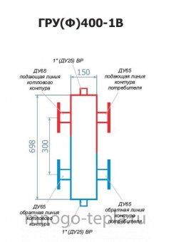 Гидравлический разделитель RISPA ГРУ(Ф) 400-1В, фланцевый - №1