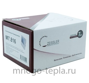Программируемый терморегулятор комнатный Zeissler M7.816, с выносным датчиком, для теплого пола - №1