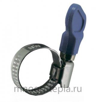 Хомут червячный 10-16 мм с ручкой TIM TM10-16K, из нержавеющей стали - №1