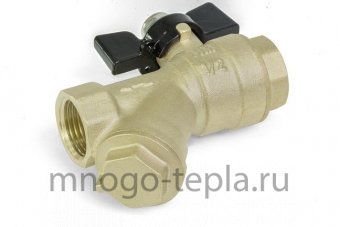 Кран шаровый с фильтром 1/2" ГГ TIM (BL7800) латунный -  бабочка - №1