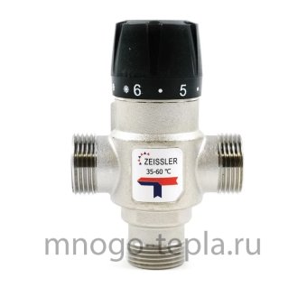 Термостатический смесительный клапан ZEISSLER ZSm.412.256006, подсоединение 1" НР, регулировка температуры 35-60°С, KV 2.5 - №1