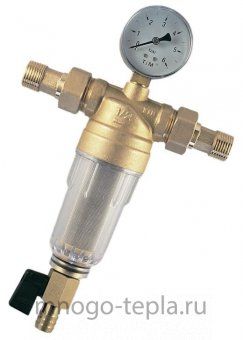 Фильтр механической очистки TIM JH-1002 - 1/2" с манометром и промывкой - №1