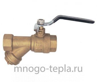 Кран шаровый с фильтром 1/2" ГГ TIM (BL7800A) латунный -  рычаг - №1