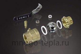 Кран шаровый 1 1/4" ГШ TIM (DE1209) латунный усиленный прямой  -  рычаг - №1